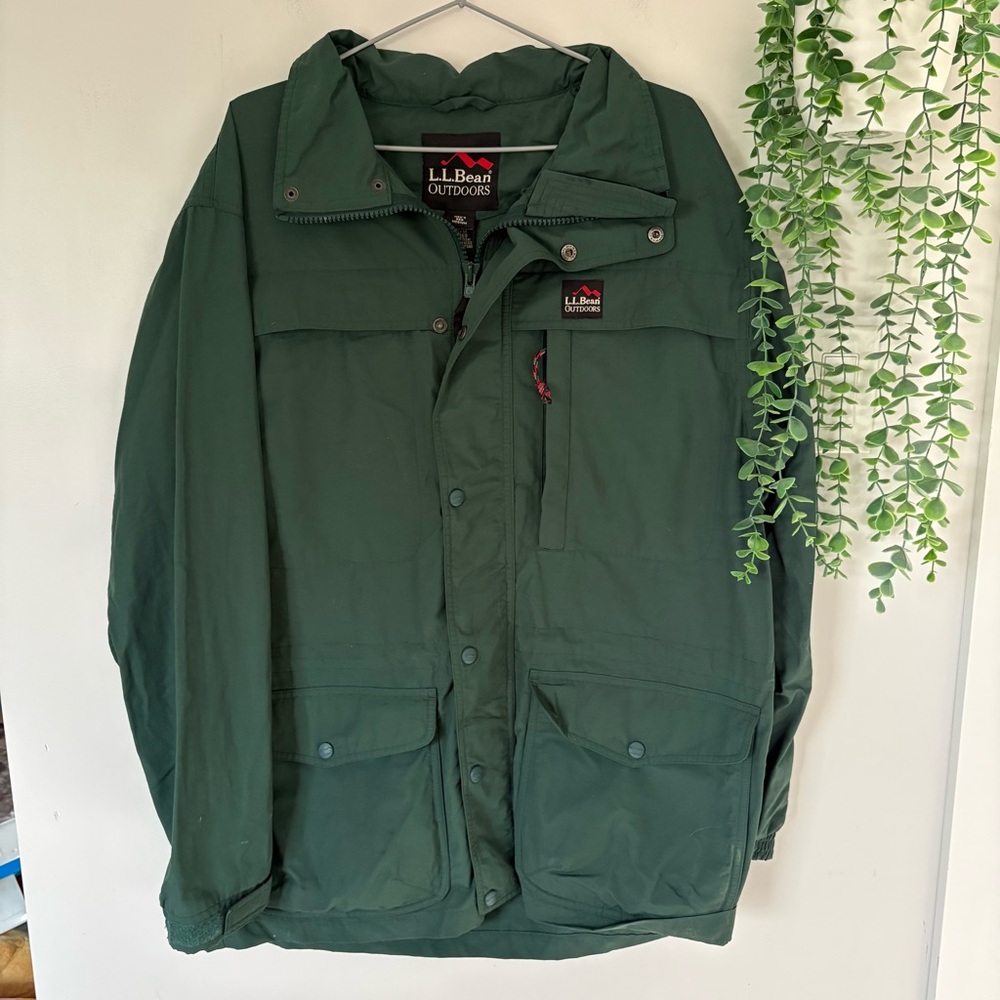 L.L. Bean Outdoors Vintage Forest Green Field Jacket - No Hood - Men's M